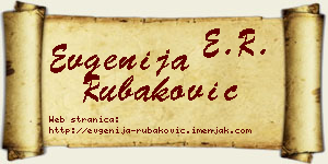 Evgenija Rubaković vizit kartica